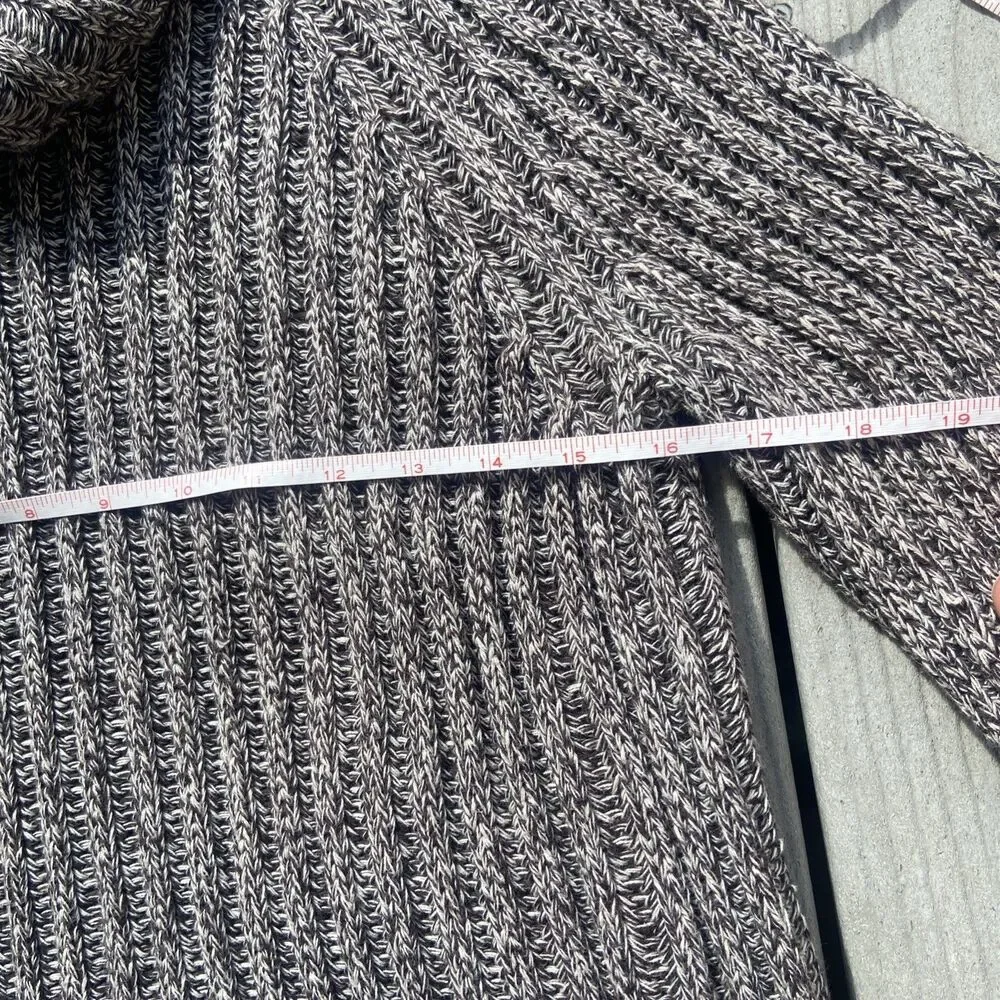 J. Crew Women’s M 100% Cotton Ribbed Marled Turtleneck Sweater Brown/Grey Y2K